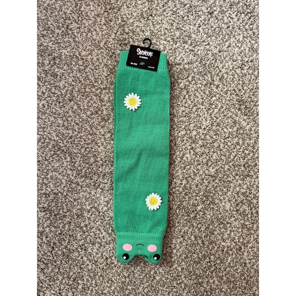 NWT Spencer’s Frog Leg Warmers Green Daisy Floral Kawaii Cottagecore OSFM